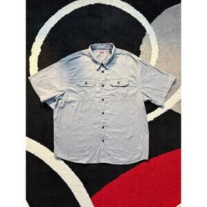 Vintage Wrangler Short Sleeve Button-Up Shirt Men’s 2XL Gray Western Style
